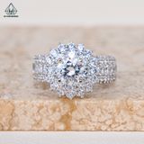  RX493 6mm Nhẫn nữ hoa đá 4 chấu 