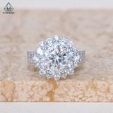  RX489 8.1mm Nhẫn nữ hoa 16 cánh 