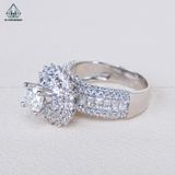  RX493 6mm Nhẫn nữ hoa đá 4 chấu 