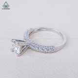  RX501 6.5mm Nhẫn nữ full cz nửa vành tấm 4 chấu đôi trái tim 