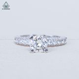  RX501 6.5mm Nhẫn nữ full cz nửa vành tấm 4 chấu đôi trái tim 