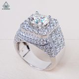  RMX163 9mm Nhẫn nam vuông đá 