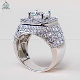  RMX163 9mm Nhẫn nam vuông đá 