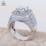  RMX163 9mm Nhẫn nam vuông đá 