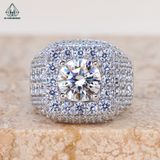  RMX163 9mm Nhẫn nam vuông đá 