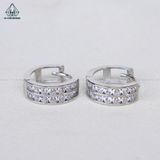  E023 Bông tai khoen 2 hàng đá 