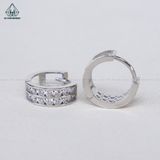  E023 Bông tai khoen 2 hàng đá 