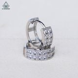  E023 Bông tai khoen 2 hàng đá 