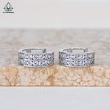  E023 Bông tai khoen 2 hàng đá 