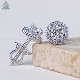  EX356 4-5-6mm Bông tai viền tấm hoa 12 cánh 