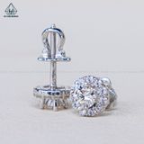  EX356 4-5-6mm Bông tai viền tấm hoa 12 cánh 