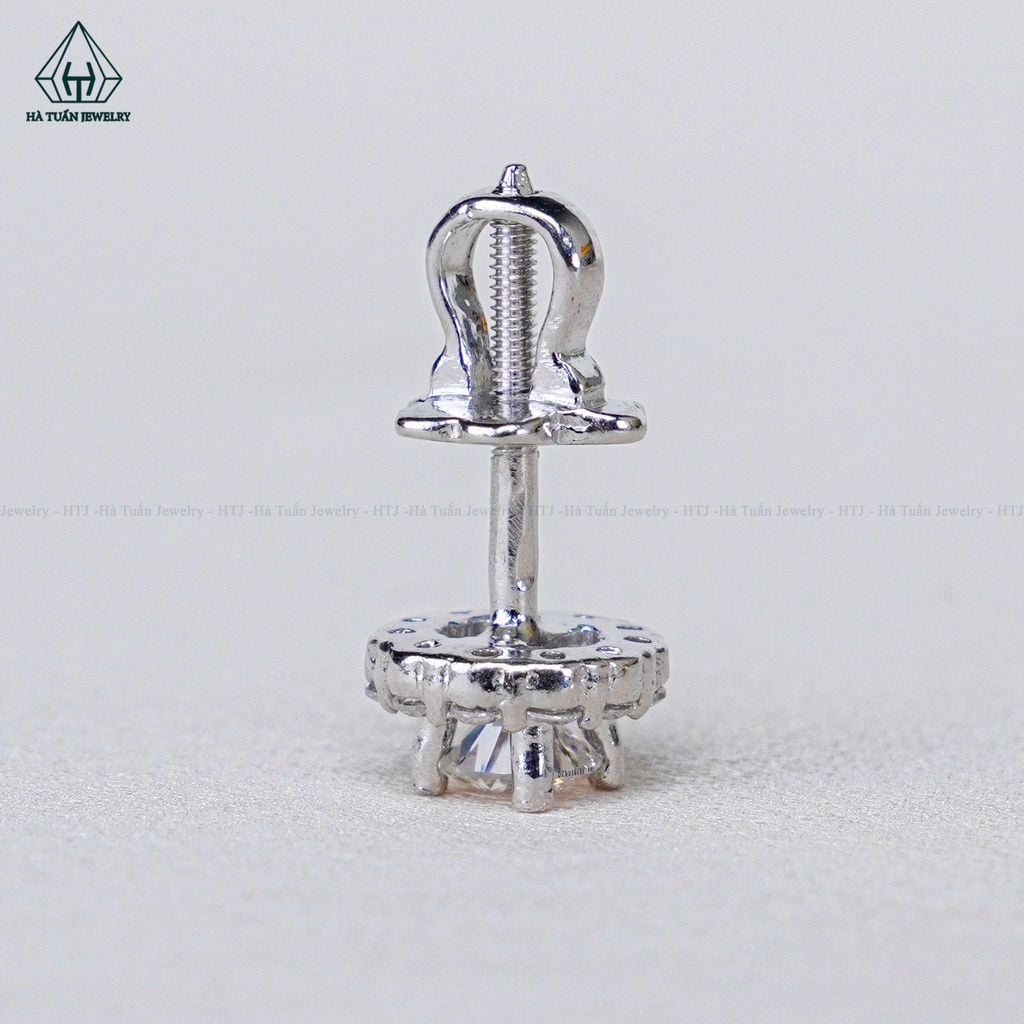 EX356 4-5-6mm Bông tai viền tấm hoa 12 cánh tim