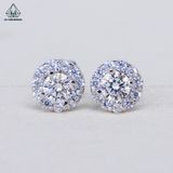  EX356 4-5-6mm Bông tai viền tấm hoa 12 cánh 
