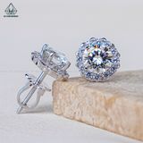 EX356 4-5-6mm Bông tai viền tấm hoa 12 cánh 