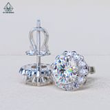  EX356 4-5-6mm Bông tai viền tấm hoa 12 cánh 
