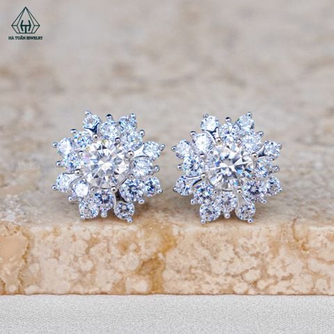 EX431 4.5mm Bông tai hoa cánh kép