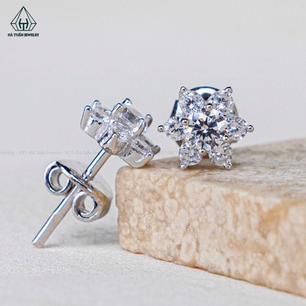  E027 3.5mm Bông tai hoa 6 cánh 