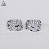  E024 Bông tai khoen kim tiền trơn 