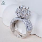  RX507 8.1mm Nhẫn nữ tròn vành 4 hàng tấm 