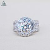  RX507 8.1mm Nhẫn nữ tròn vành 4 hàng tấm 