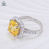  R944 Nhẫn nữ Asscher CZ Vàng 10mm 
