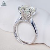  R945 Nhẫn nữ giác cắt hoa hồng 