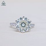  R945 Nhẫn nữ giác cắt hoa hồng 