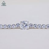  B932 Lắc tay full cz phối đá Cushion 