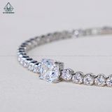  B932 Lắc tay full cz phối đá Cushion 
