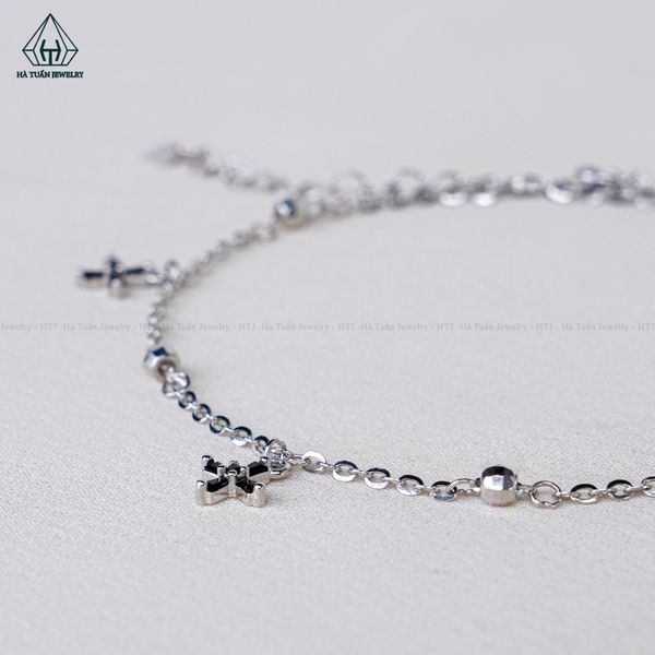  A423 Lắc chân bi sao 4 cánh đen 
