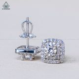  EX417 4.5mm Bông tai vuông 2 viền tấm 