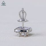  EX417 4.5mm Bông tai vuông 2 viền tấm 