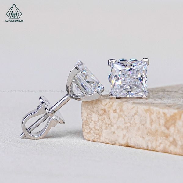  EX085 Bông tai nụ đá Cz Princess 