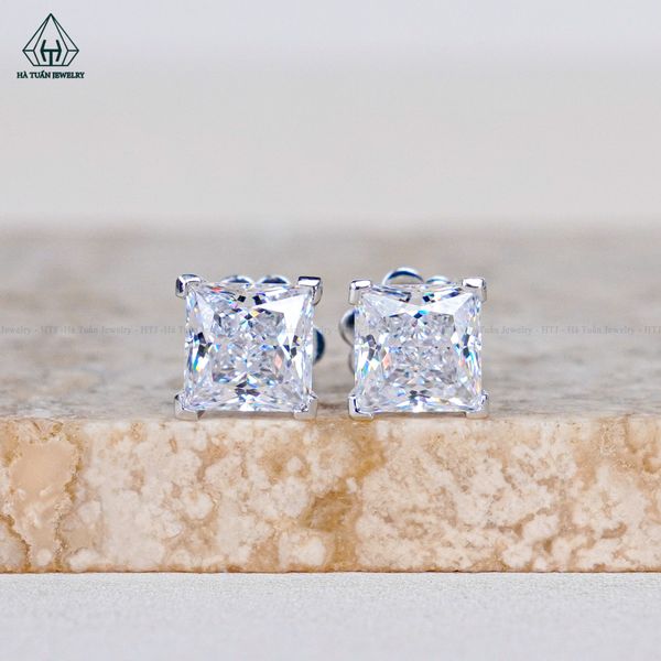  EX085 Bông tai nụ đá Cz Princess 
