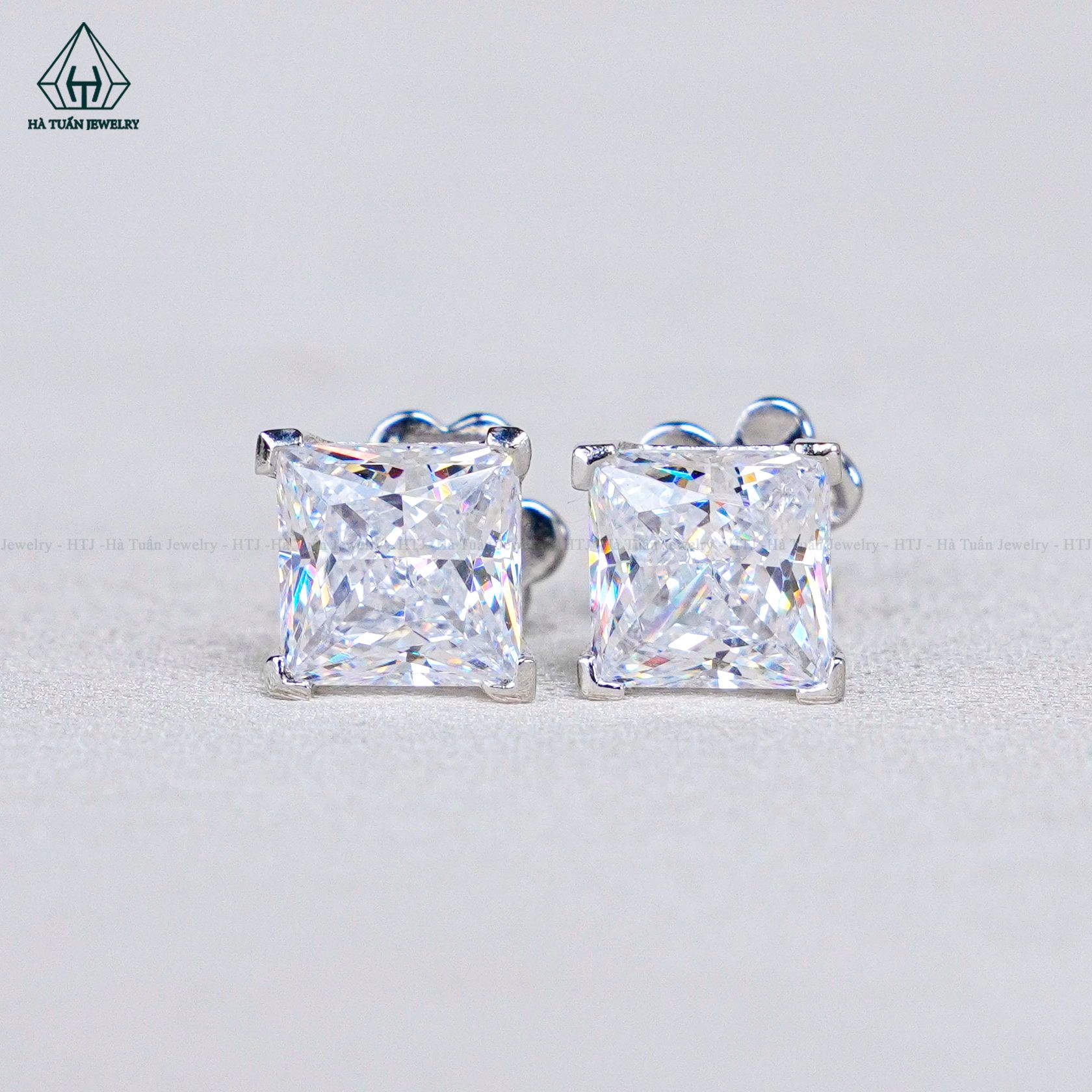  EX085 Bông tai nụ đá Cz Princess 