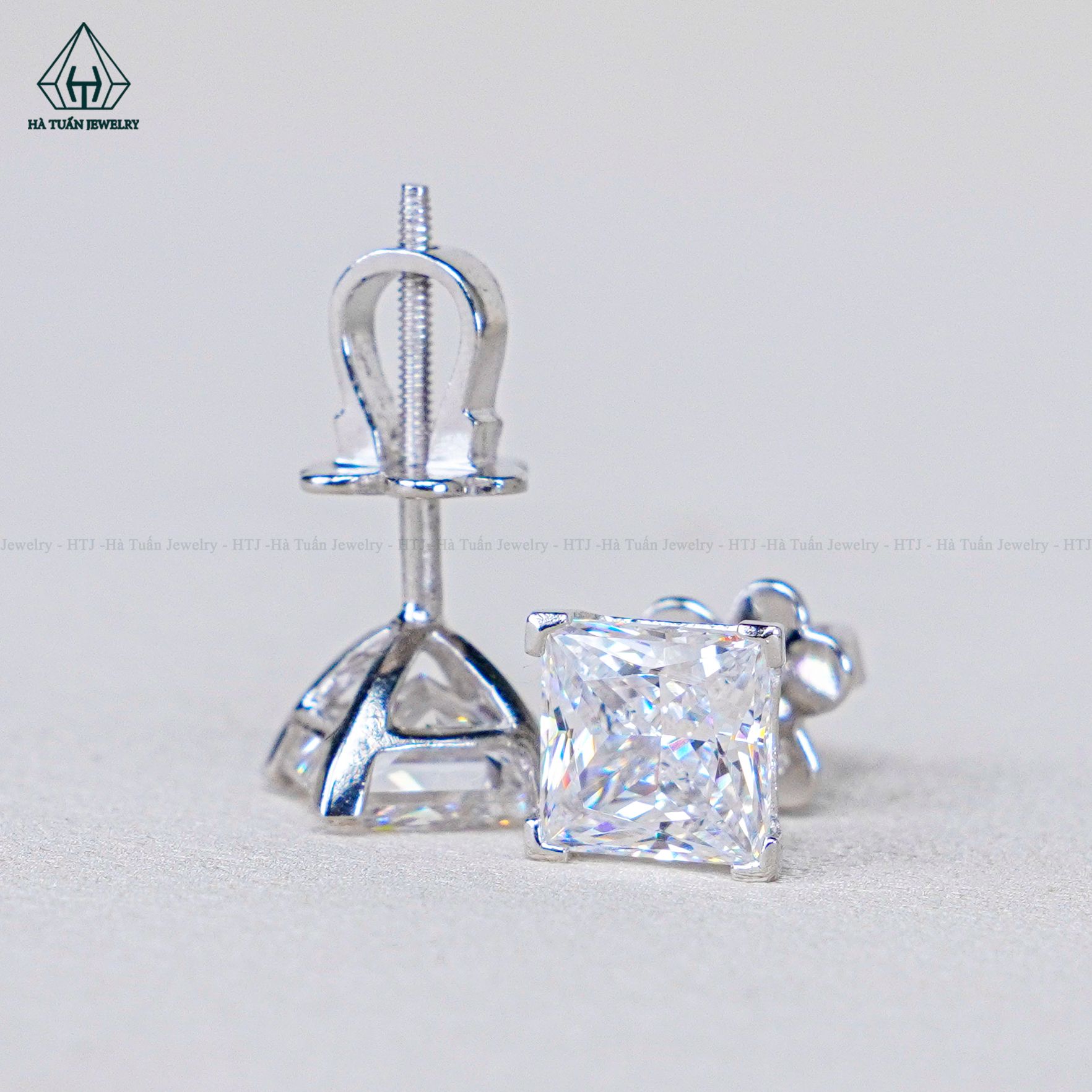  EX085 Bông tai nụ đá Cz Princess 