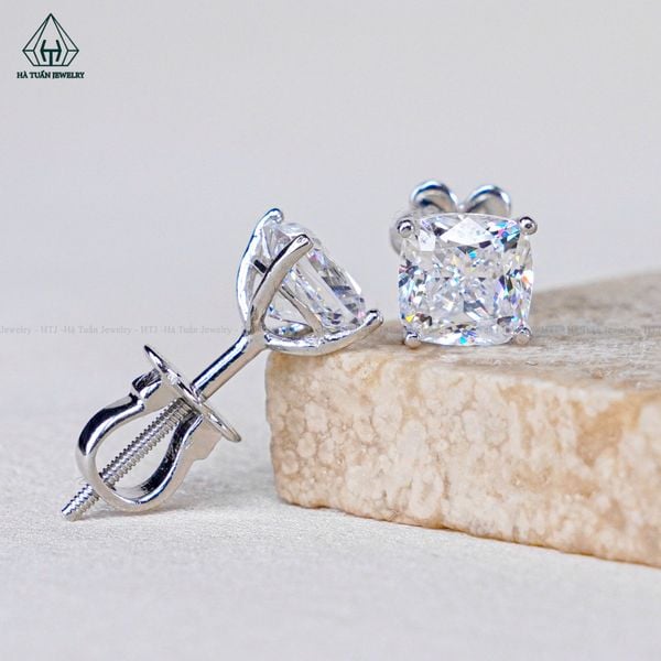  EX086 Bông tai nụ đá Cz Cushion 
