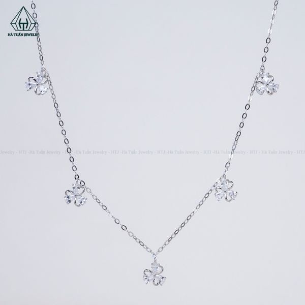  N636 Dây mặt liền hoa 3 đá 
