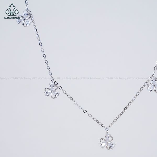  N636 Dây mặt liền hoa 3 đá 