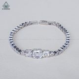  B938 Lắc tay full đá cz viên chủ Asscher 6~8mm 