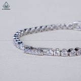  B938 Lắc tay full đá cz viên chủ Asscher 6~8mm 