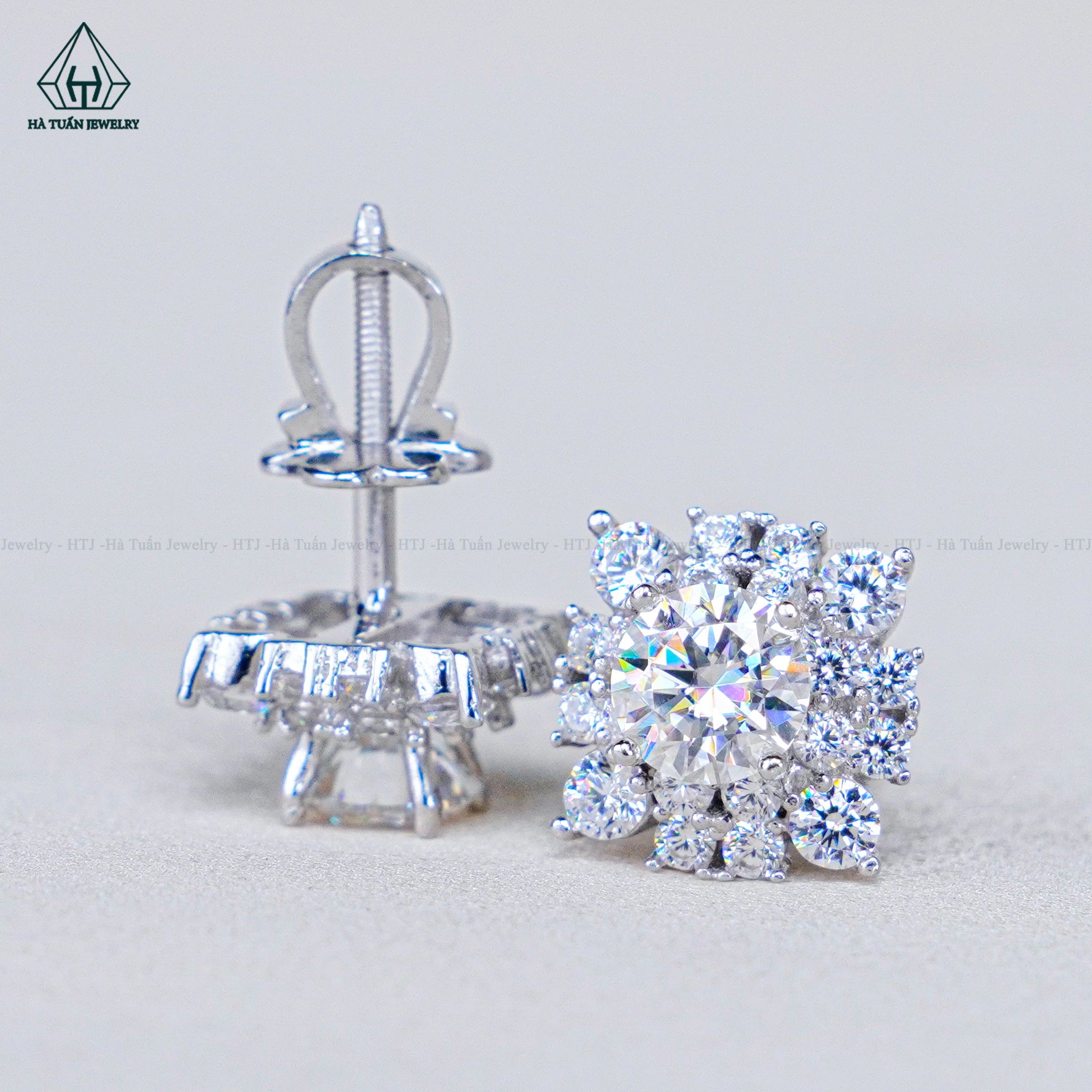  EX091 5mm Bông tai hoa hình vuông 