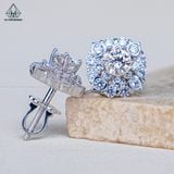  EX435 4.5mm Bông tai hoa đá tròn 