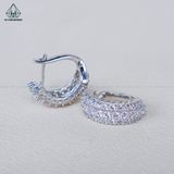  E029 Bông tai khoen 3 hàng đá 
