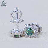  EX438 Bông tai FULL MOIS xanh 4mm (không mã cạnh) 