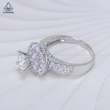  RX513 6.3mm Nhẫn nữ hoa đá tròn 