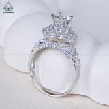  RX513 6.3mm Nhẫn nữ hoa đá tròn 