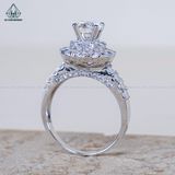  RX513 6.3mm Nhẫn nữ hoa đá tròn 