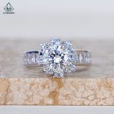  RX521 6.5mm Nhẫn nữ viền baguette 