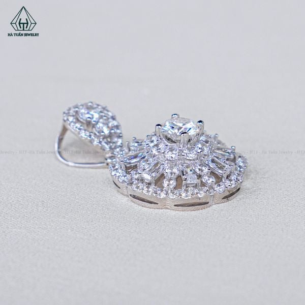  PX238 4.5mm Mặt dây chuyền hoa đá 